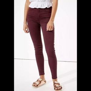American Eagle Burgundy High-Waisted